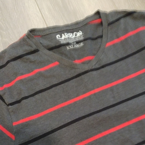 Carbon Black and Red Striped Tee - Picture 4 of 11